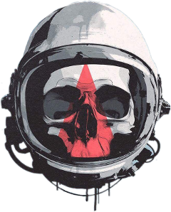 skull face cosmonaut alien stiker freetoedit
